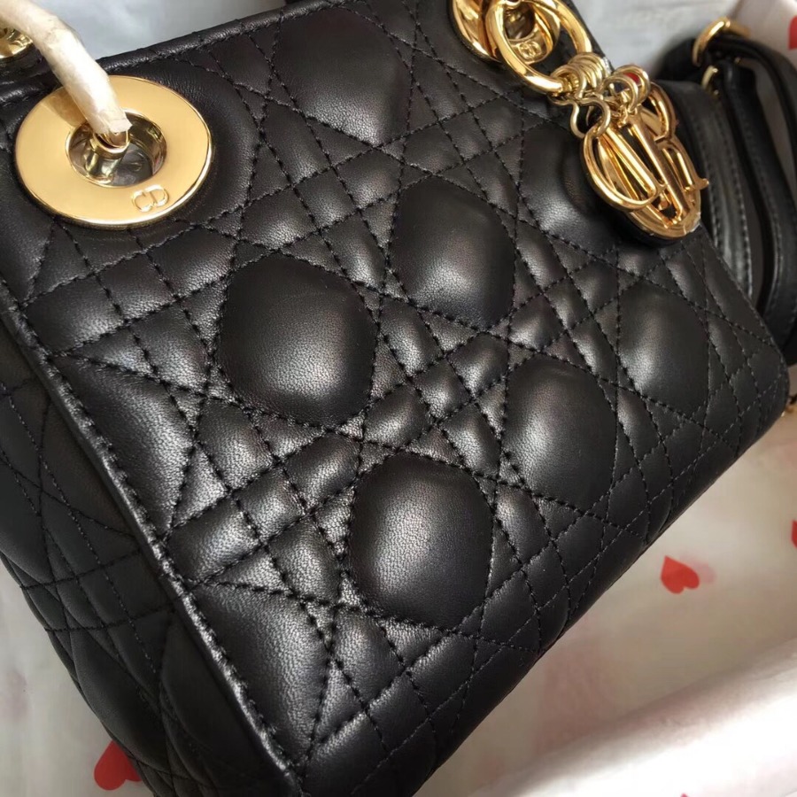 MINI LADY DIOR LAMBSKIN BAG, Strap long about 120cm, Christian Dior CD Handbags