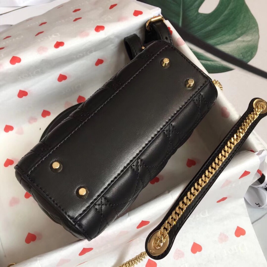 MINI LADY DIOR LAMBSKIN BAG, Strap long about 120cm, Christian Dior CD Handbags