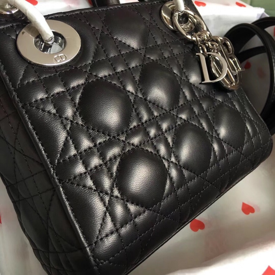 MINI LADY DIOR LAMBSKIN BAG, Strap long about 120cm, Christian Dior CD Handbags