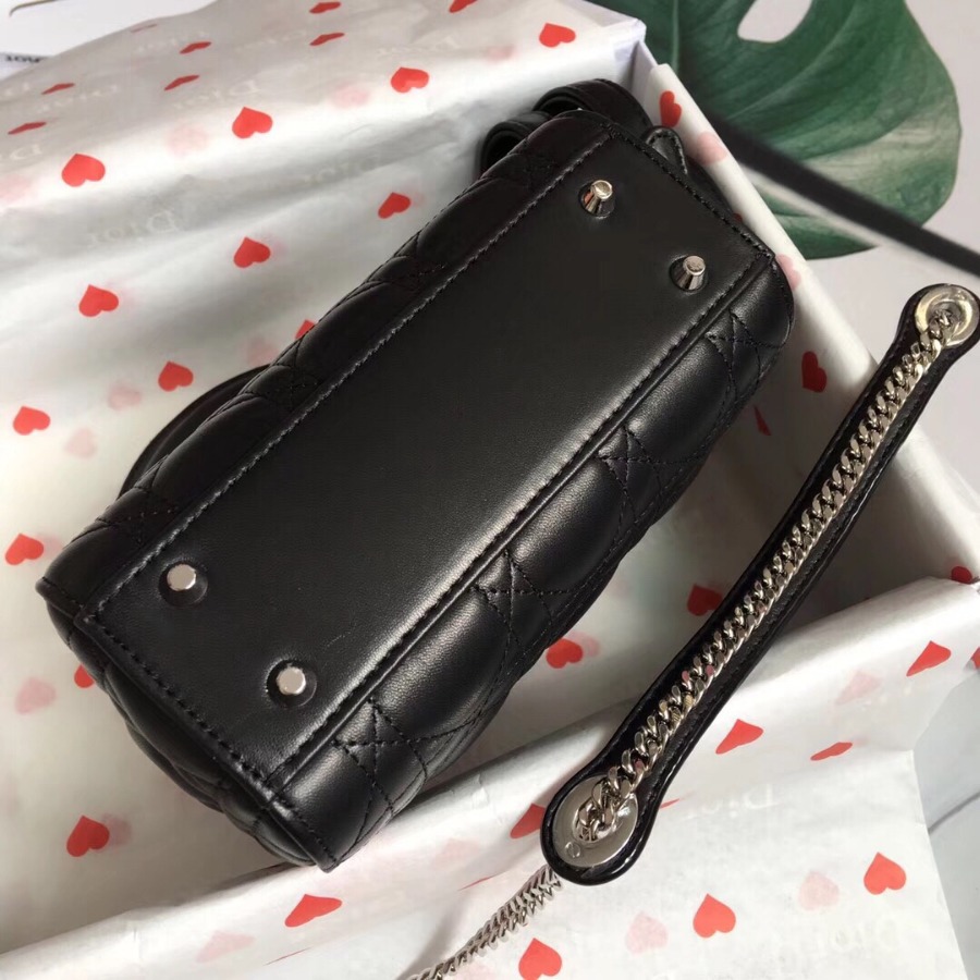 MINI LADY DIOR LAMBSKIN BAG, Strap long about 120cm, Christian Dior CD Handbags