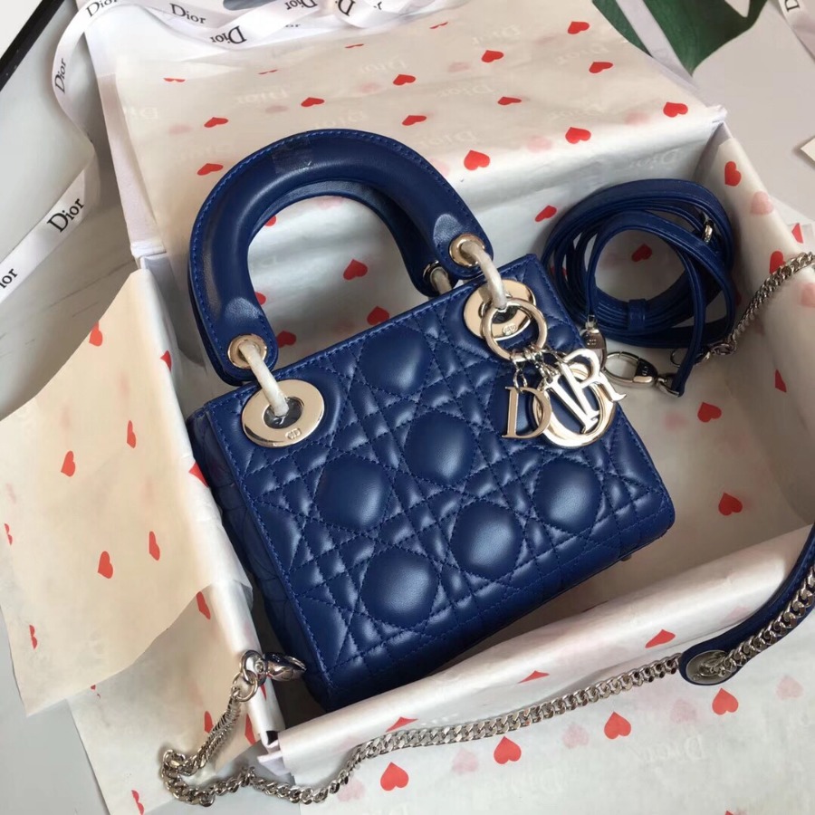 MINI LADY DIOR LAMBSKIN BAG, Strap long about 120cm, Christian Dior CD Handbags