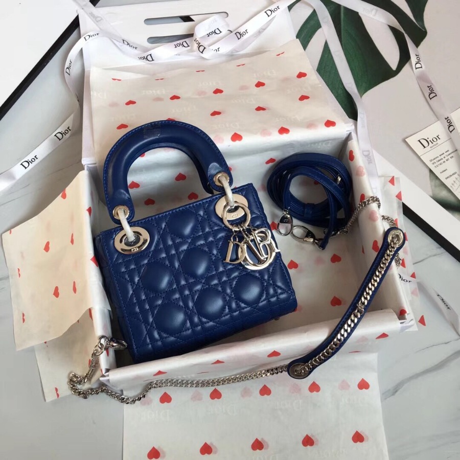 MINI LADY DIOR LAMBSKIN BAG, Strap long about 120cm, Christian Dior CD Handbags