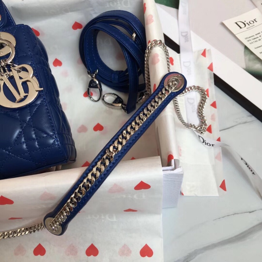 MINI LADY DIOR LAMBSKIN BAG, Strap long about 120cm, Christian Dior CD Handbags