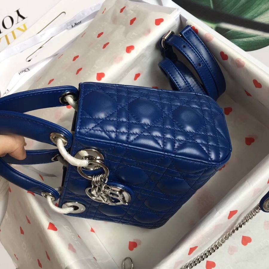 MINI LADY DIOR LAMBSKIN BAG, Strap long about 120cm, Christian Dior CD Handbags