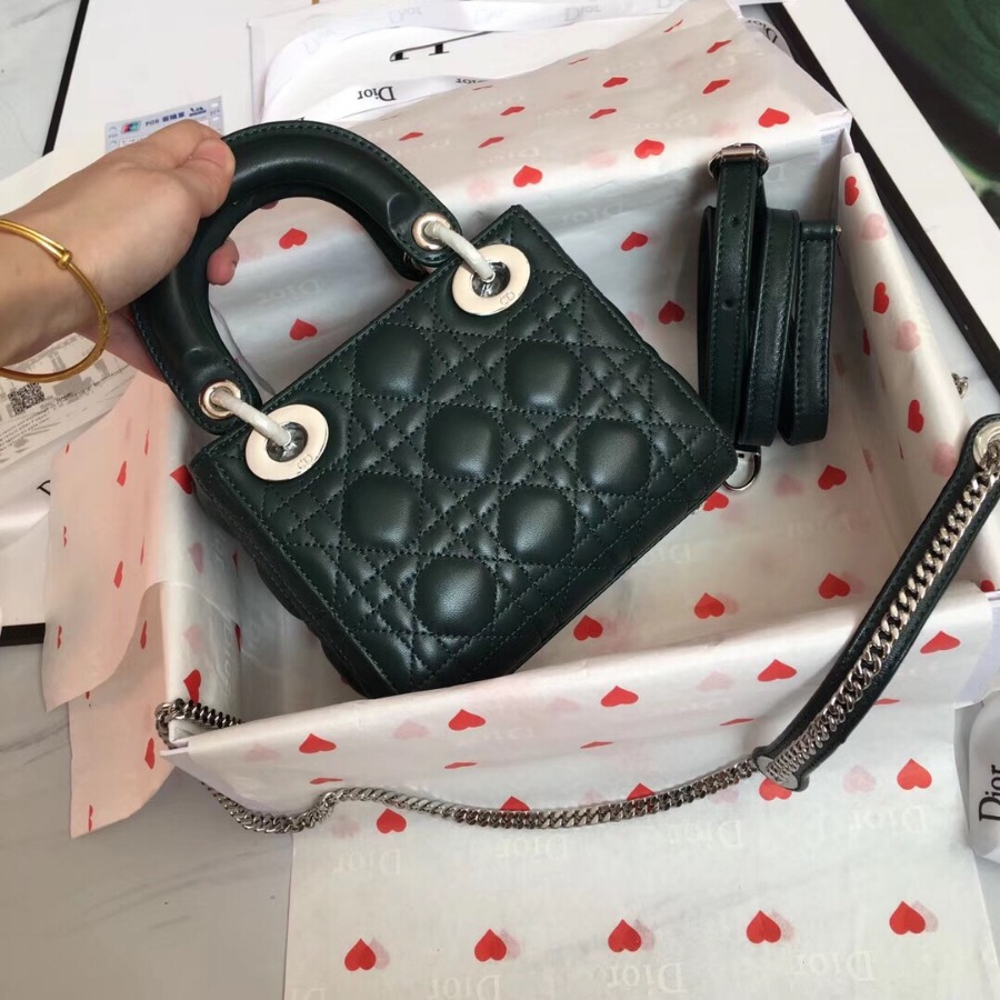MINI LADY DIOR LAMBSKIN BAG, Strap long about 120cm, Christian Dior CD Handbags