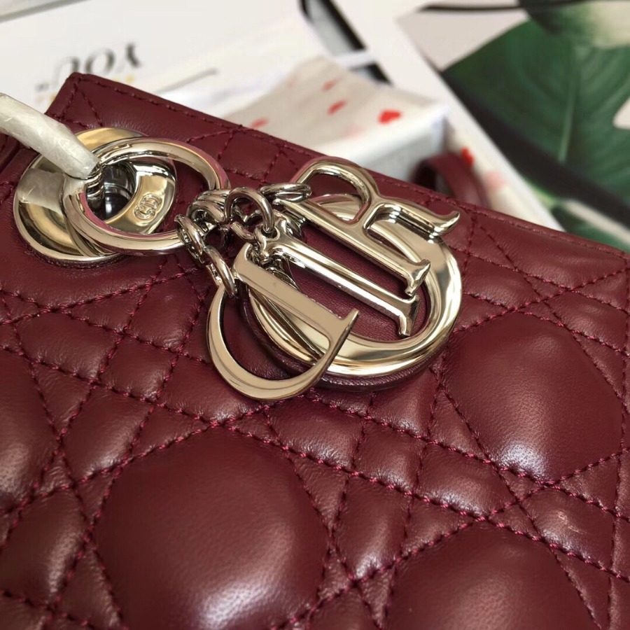 MINI LADY DIOR LAMBSKIN BAG, Strap long about 120cm, Christian Dior CD Handbags