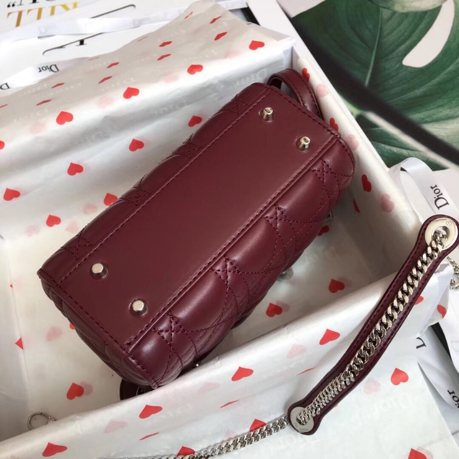 MINI LADY DIOR LAMBSKIN BAG, Strap long about 120cm, Christian Dior CD Handbags