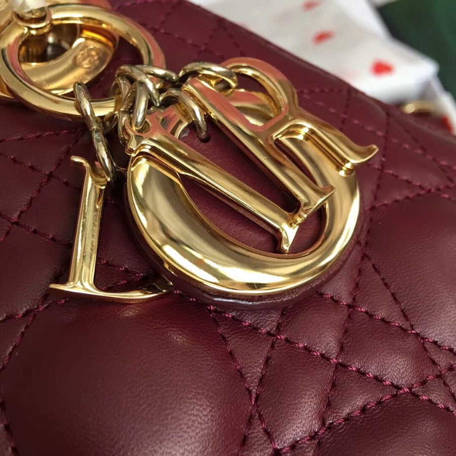 MINI LADY DIOR LAMBSKIN BAG, Strap long about 120cm, Christian Dior CD Handbags