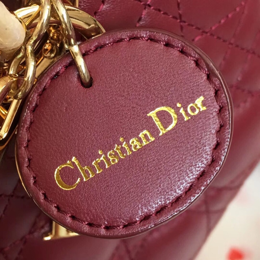 MINI LADY DIOR LAMBSKIN BAG, Strap long about 120cm, Christian Dior CD Handbags