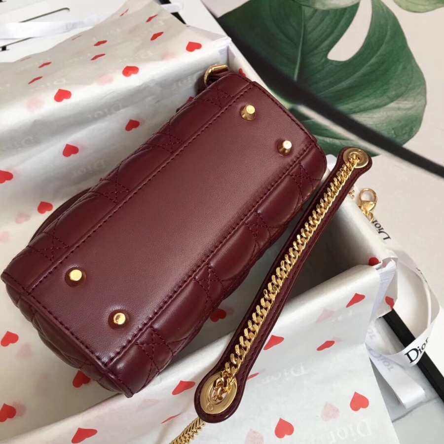 MINI LADY DIOR LAMBSKIN BAG, Strap long about 120cm, Christian Dior CD Handbags
