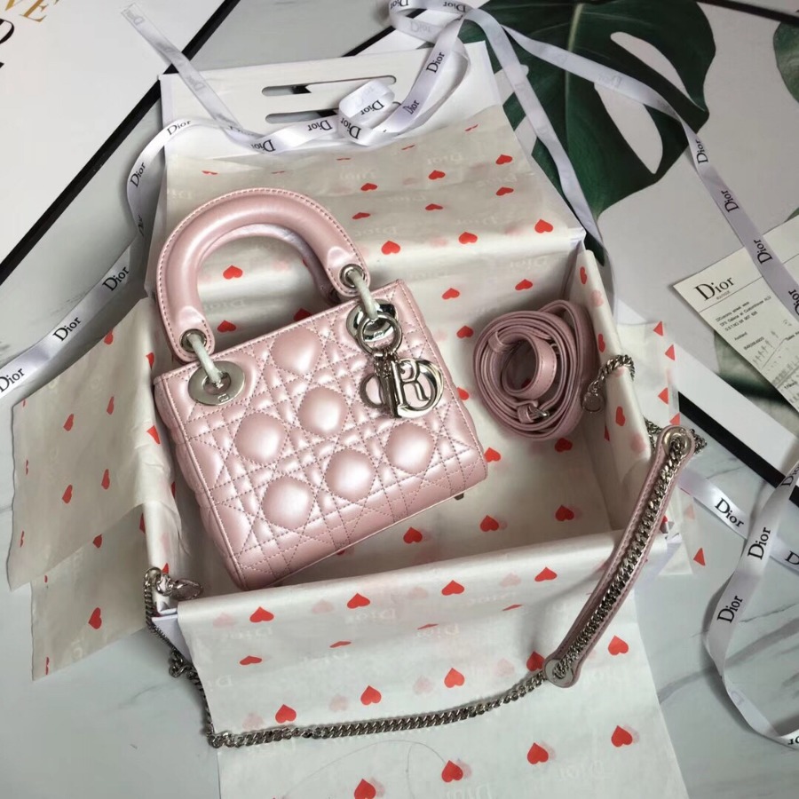 MINI LADY DIOR LAMBSKIN BAG, Strap long about 120cm, Christian Dior CD Handbags