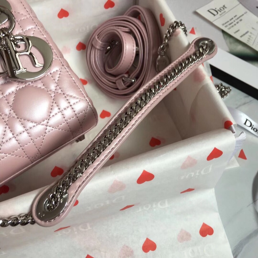 MINI LADY DIOR LAMBSKIN BAG, Strap long about 120cm, Christian Dior CD Handbags