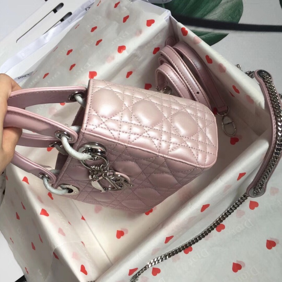 MINI LADY DIOR LAMBSKIN BAG, Strap long about 120cm, Christian Dior CD Handbags