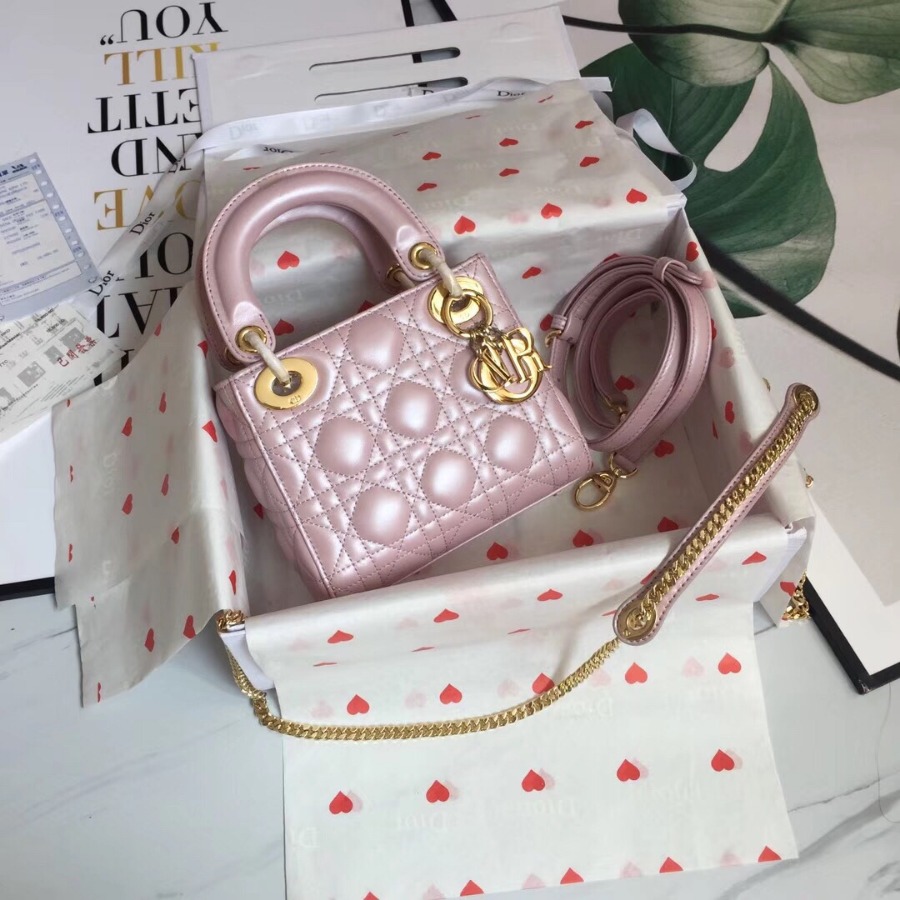 MINI LADY DIOR LAMBSKIN BAG, Strap long about 120cm, Christian Dior CD Handbags