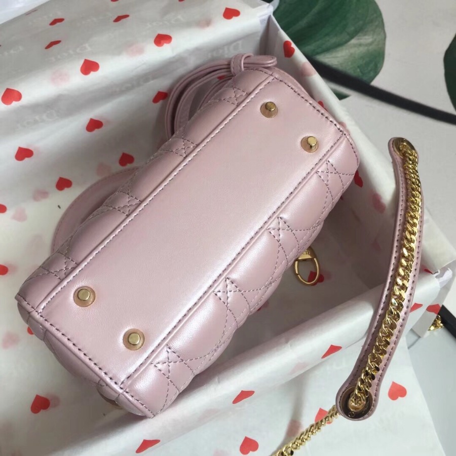 MINI LADY DIOR LAMBSKIN BAG, Strap long about 120cm, Christian Dior CD Handbags