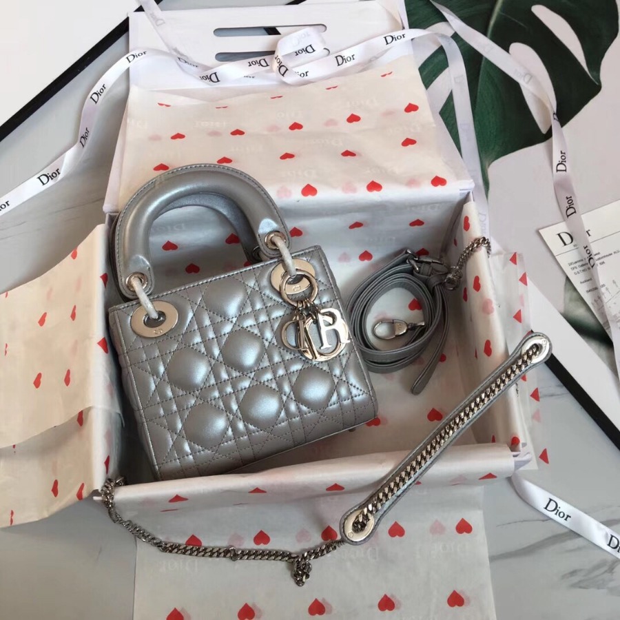 MINI LADY DIOR LAMBSKIN BAG, Strap long about 120cm, Christian Dior CD Handbags