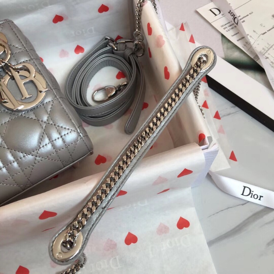 MINI LADY DIOR LAMBSKIN BAG, Strap long about 120cm, Christian Dior CD Handbags