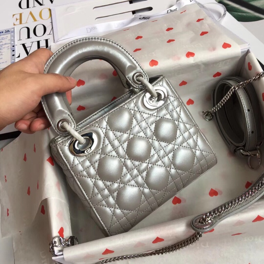 MINI LADY DIOR LAMBSKIN BAG, Strap long about 120cm, Christian Dior CD Handbags
