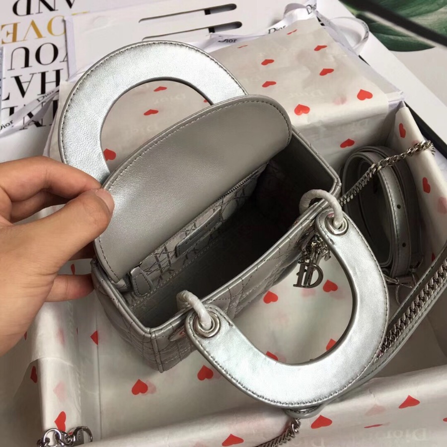 MINI LADY DIOR LAMBSKIN BAG, Strap long about 120cm, Christian Dior CD Handbags