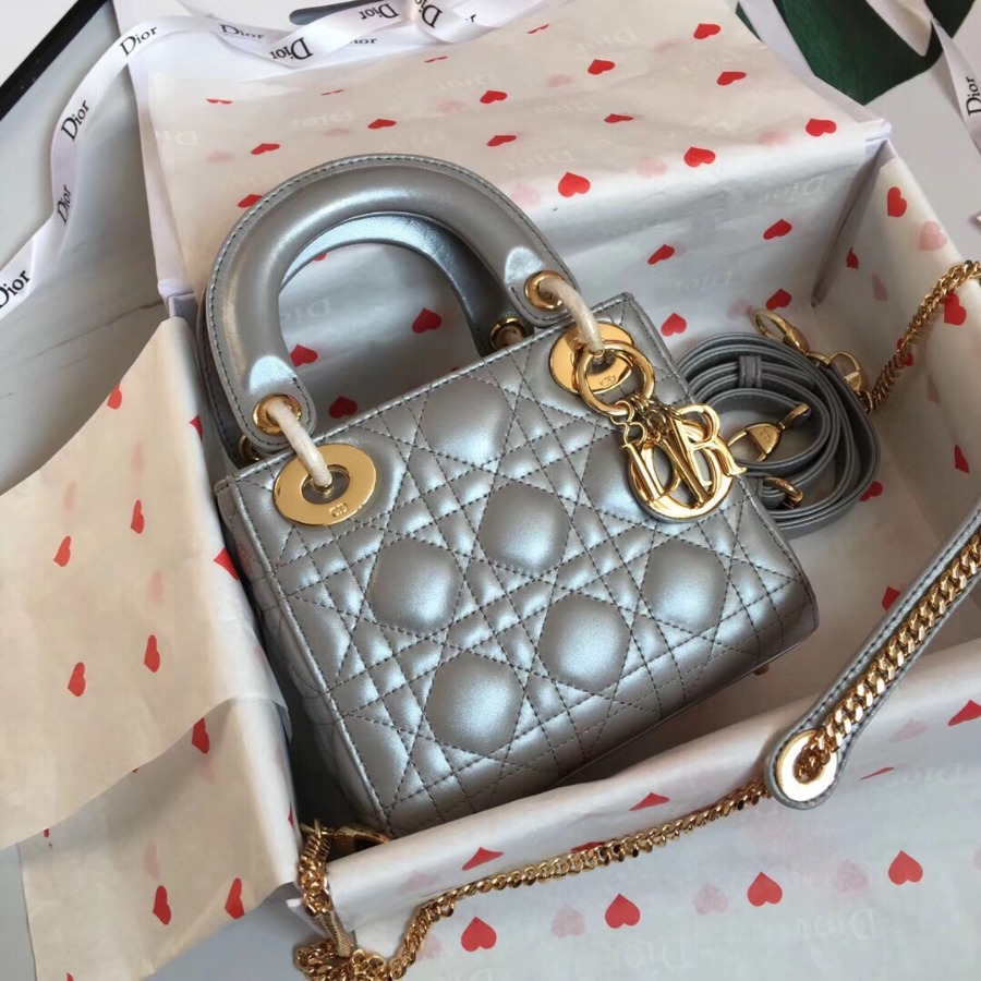 MINI LADY DIOR LAMBSKIN BAG, Strap long about 120cm, Christian Dior CD Handbags