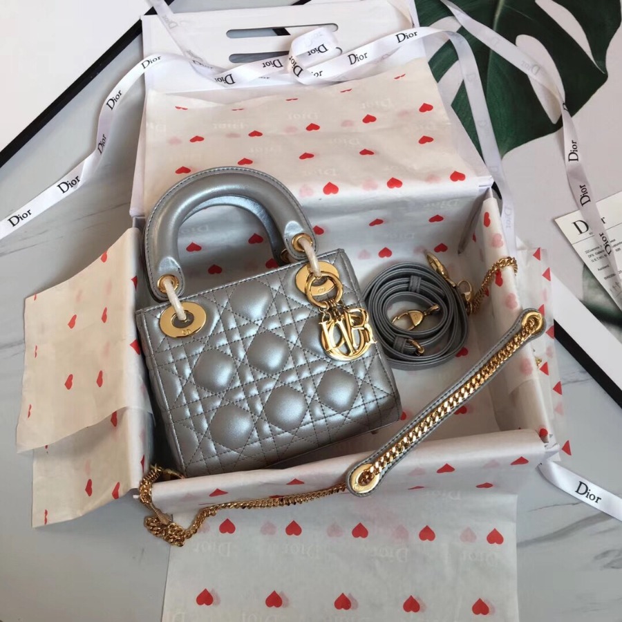 MINI LADY DIOR LAMBSKIN BAG, Strap long about 120cm, Christian Dior CD Handbags