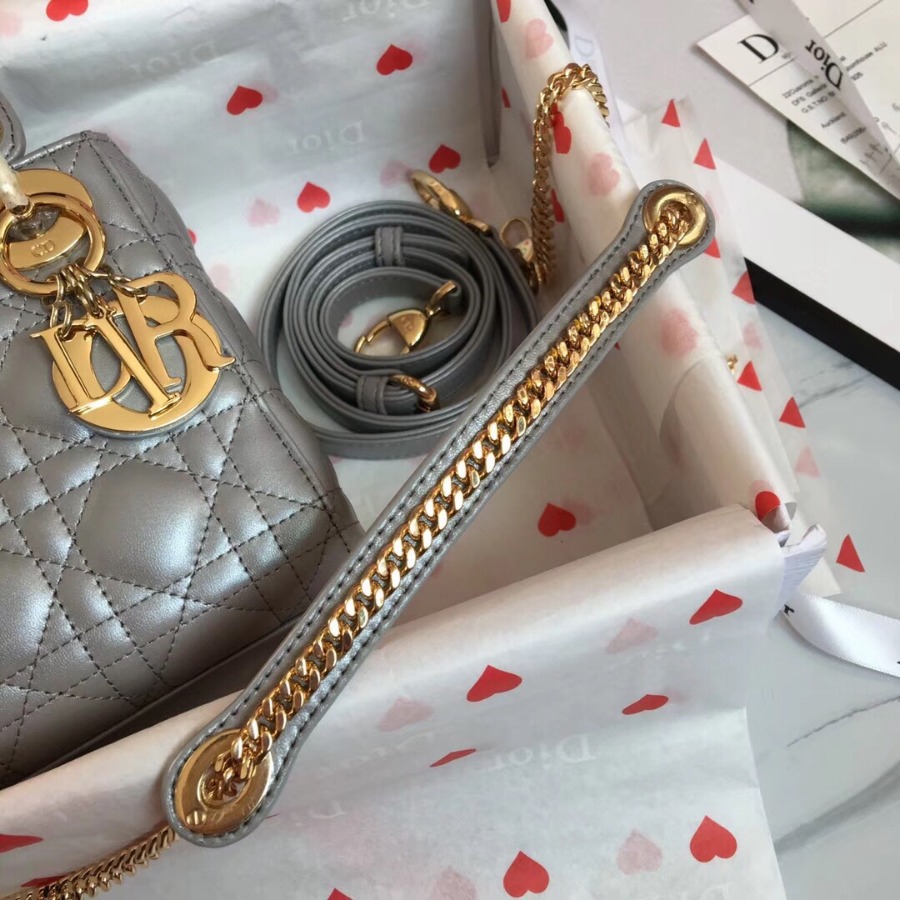 MINI LADY DIOR LAMBSKIN BAG, Strap long about 120cm, Christian Dior CD Handbags