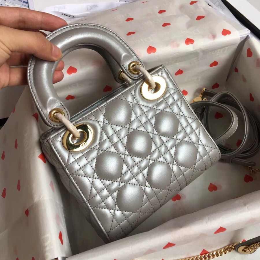 MINI LADY DIOR LAMBSKIN BAG, Strap long about 120cm, Christian Dior CD Handbags