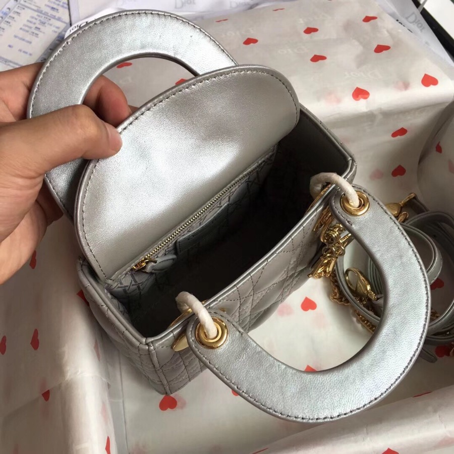 MINI LADY DIOR LAMBSKIN BAG, Strap long about 120cm, Christian Dior CD Handbags