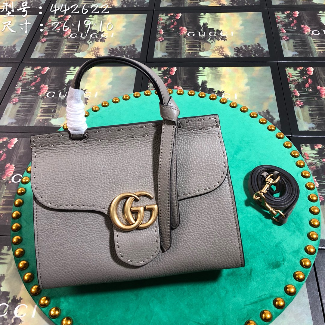 GUCCI GG Marmont leather top handle mini bag, 442622