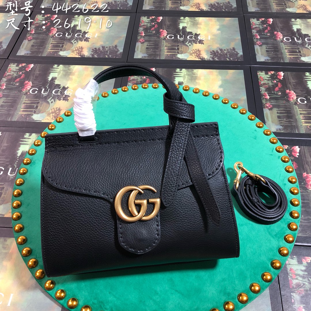 GUCCI GG Marmont leather top handle mini bag, 442622