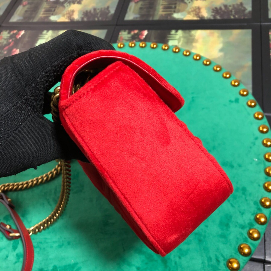 443497 GUCCI GG Marmont velvet shoulder bag