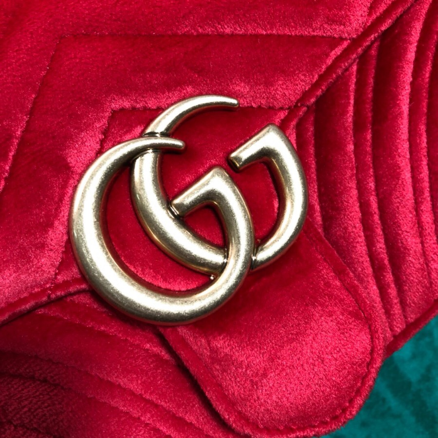 443497 GUCCI GG Marmont velvet shoulder bag