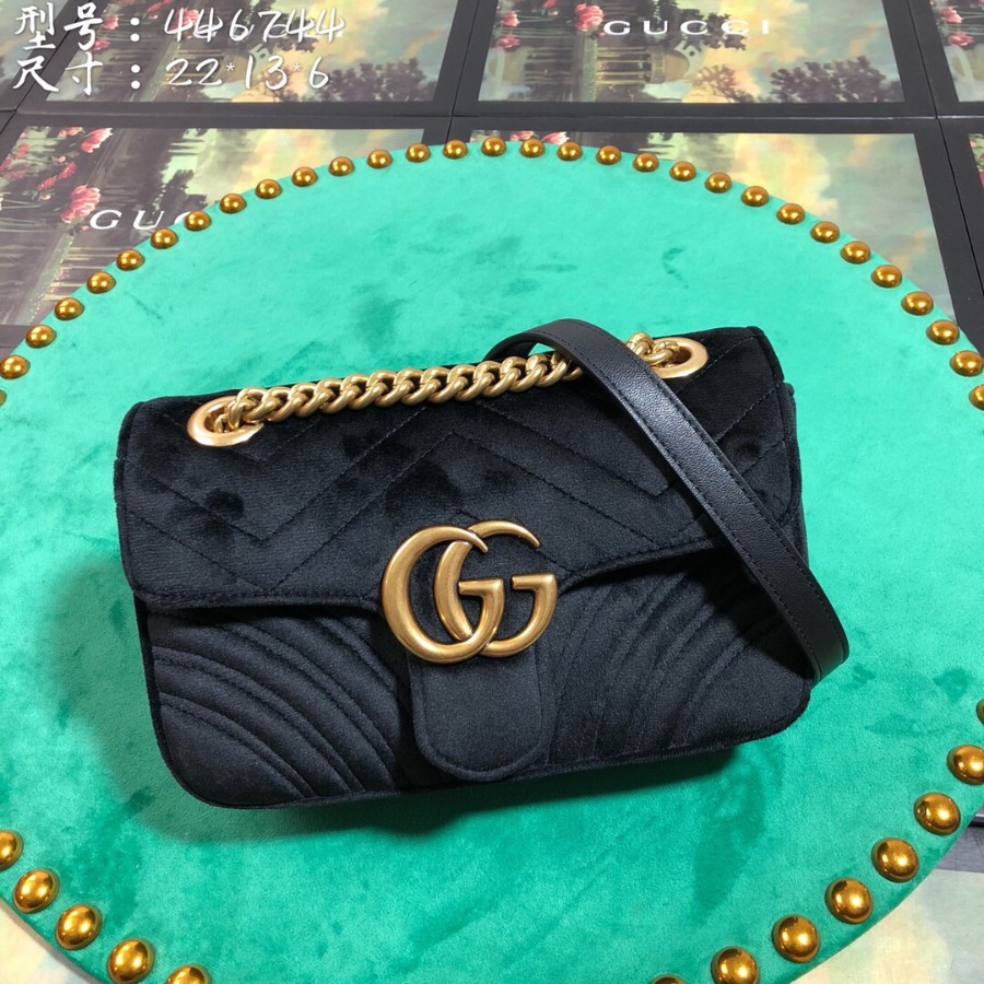 446744 GG Marmont velvet mini bag, Gucci Shoulder bag