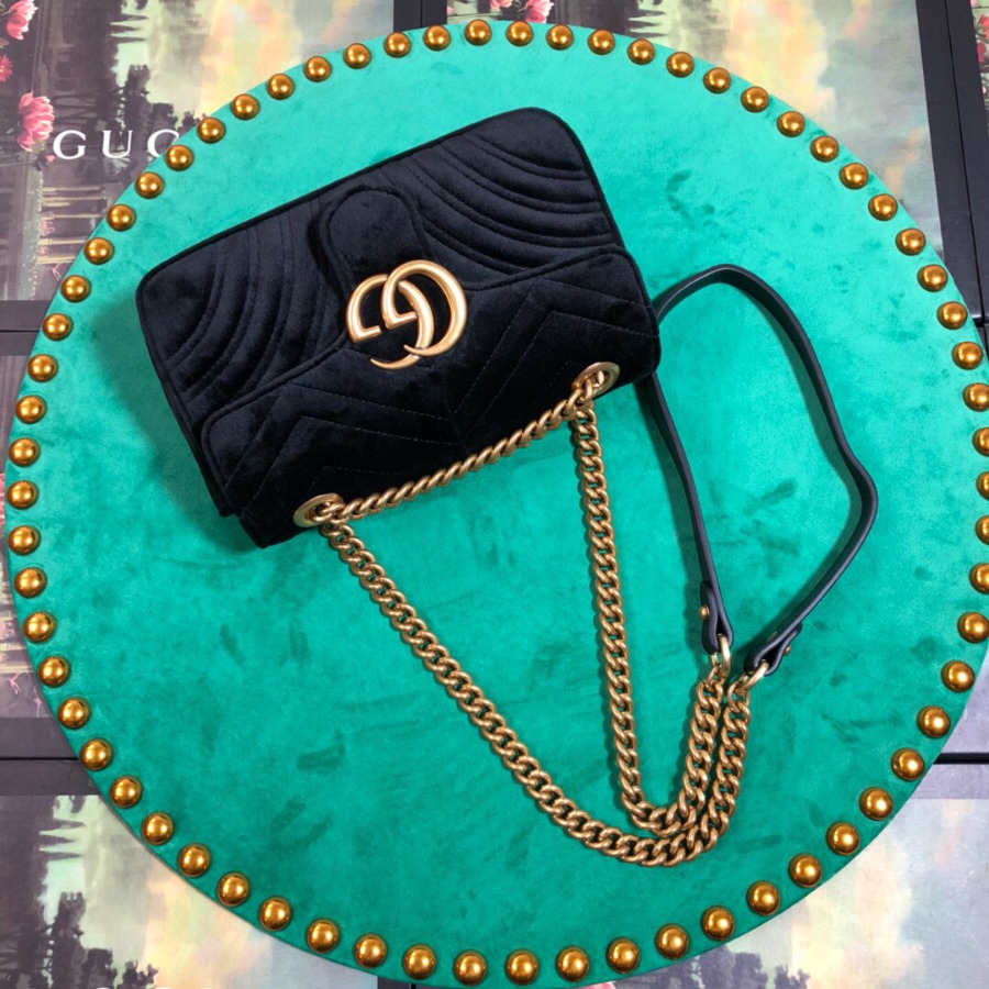 446744 GG Marmont velvet mini bag, Gucci Shoulder bag