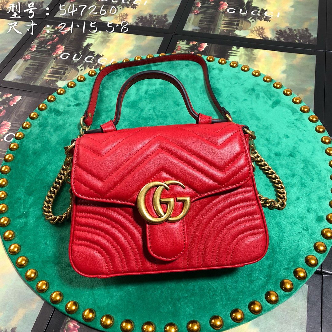 547260 GG Marmont mini top handle bag, GUCCI HANDBAGS