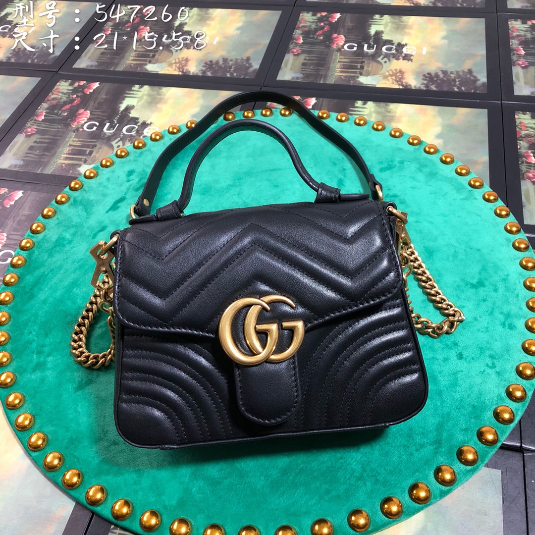 547260 GG Marmont mini top handle bag, GUCCI HANDBAGS