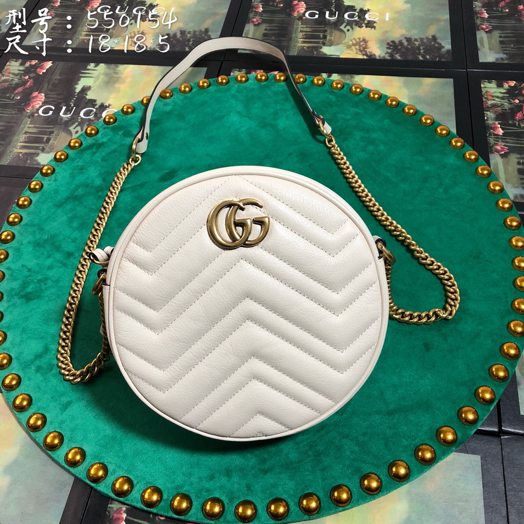 550154 GG Marmont mini round shoulder bag