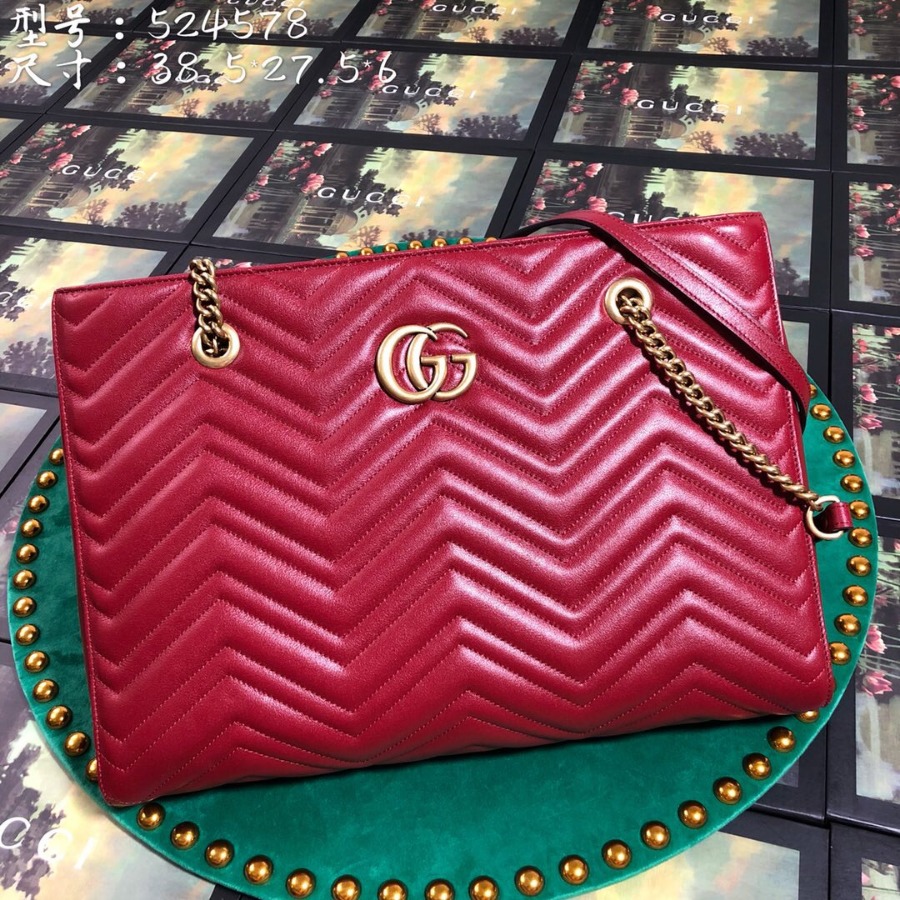 524578 GG Marmont matelassé medium tote, GUCCI HANDBAGS