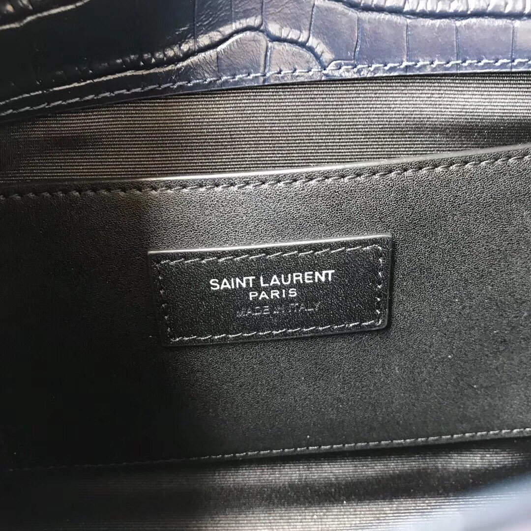 354119 KATE MEDIUM WITH TASSEL IN EMBOSSED CROCODILE SHINY LEATHER, STRAP DROP: 48CM, YSL Saint Laurent