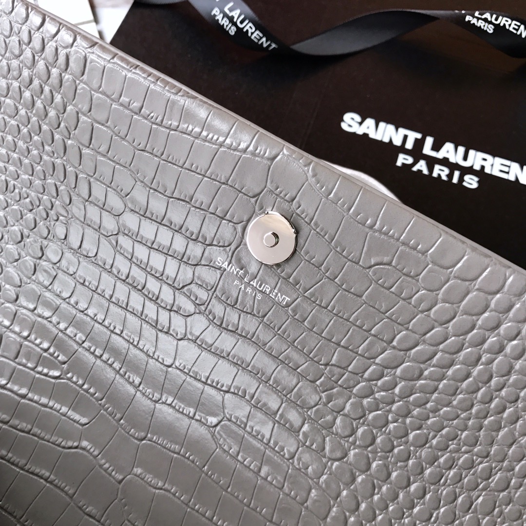 354119 KATE MEDIUM WITH TASSEL IN EMBOSSED CROCODILE SHINY LEATHER, STRAP DROP: 48CM, YSL Saint Laurent