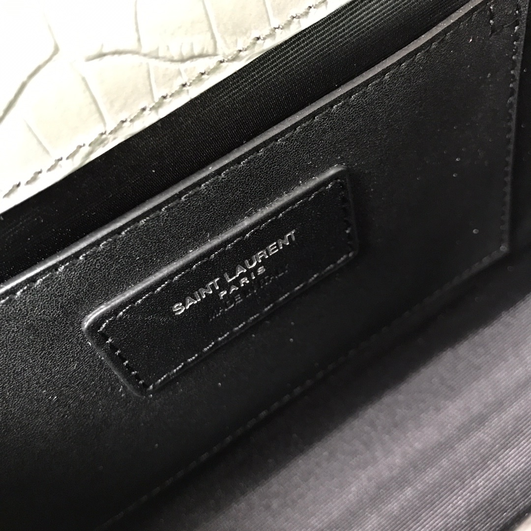 354119 KATE MEDIUM WITH TASSEL IN EMBOSSED CROCODILE SHINY LEATHER, STRAP DROP: 48CM, YSL Saint Laurent