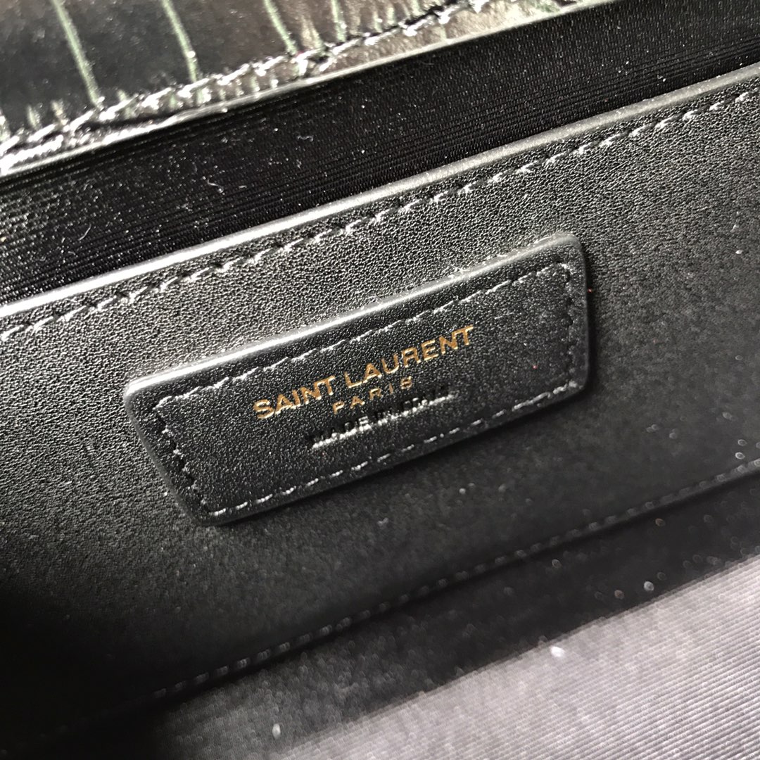 354119 KATE MEDIUM WITH TASSEL IN EMBOSSED CROCODILE SHINY LEATHER, STRAP DROP: 48CM, YSL Saint Laurent