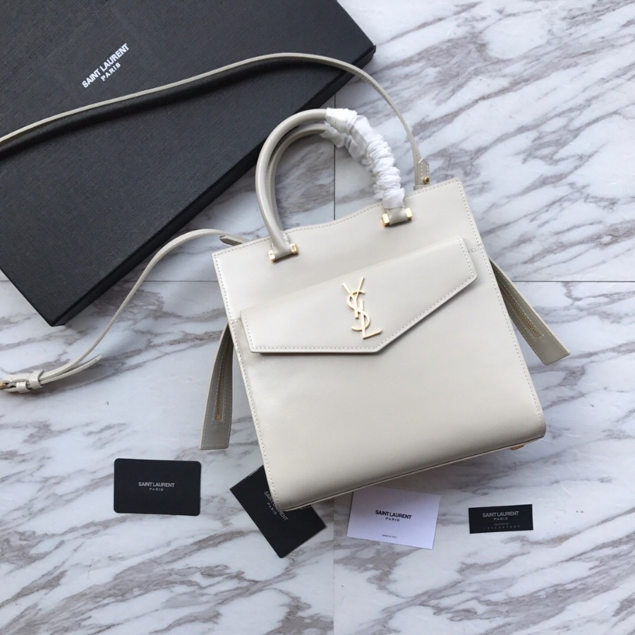UPTOWN SMALL TOTE IN SHINY SMOOTH LEATHER, YSL Saint Laurent