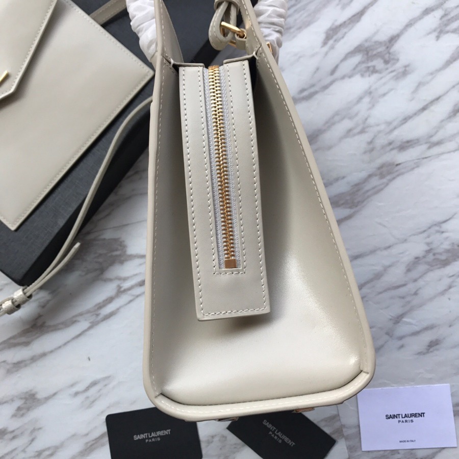 UPTOWN SMALL TOTE IN SHINY SMOOTH LEATHER, YSL Saint Laurent