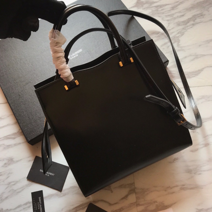 UPTOWN SMALL TOTE IN SHINY SMOOTH LEATHER, YSL Saint Laurent