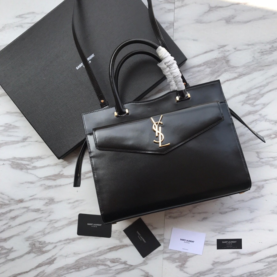 MEDIUM UPTOWN TOTE IN SHINY SMOOTH LEATHER, YSL Saint Laurent
