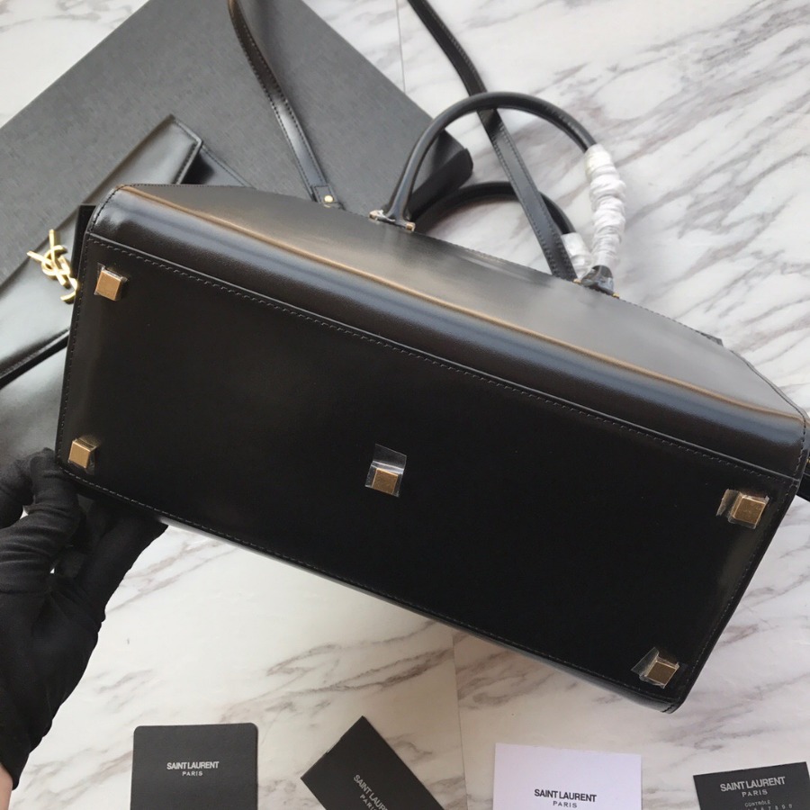 MEDIUM UPTOWN TOTE IN SHINY SMOOTH LEATHER, YSL Saint Laurent