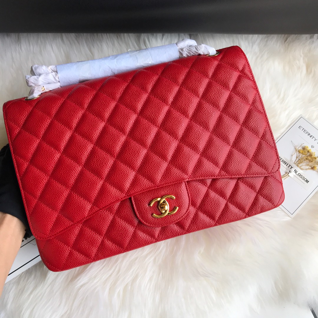 A58601 maxi classic handbag, CHANEL Grained Calfskin 33cm / 12.9in