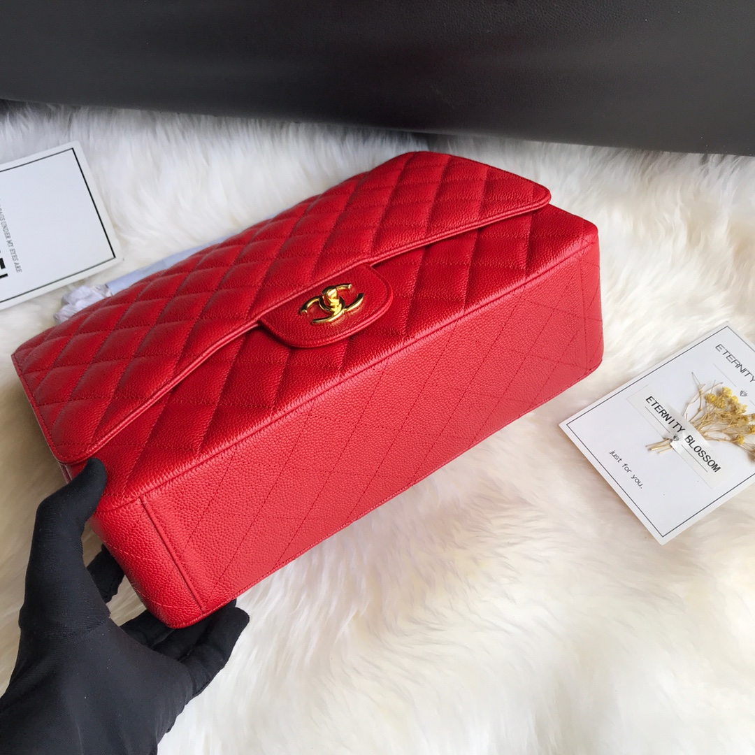 A58601 maxi classic handbag, CHANEL Grained Calfskin 33cm / 12.9in