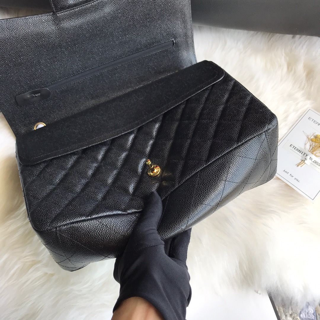 A58601 maxi classic handbag, CHANEL Grained Calfskin 33cm / 12.9in